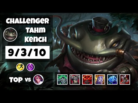 Tahm Kench vs Fiora Top 11.18 Challenger S11 Gameplay (9/3/10) - NA