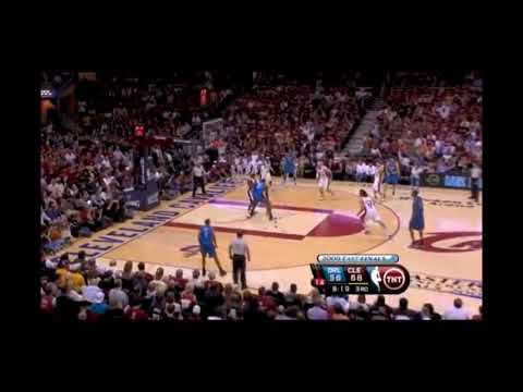 Lebron James getting dunked on by Dwight Howard