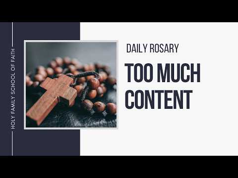 [Daily Rosary Meditations] Too Much Content