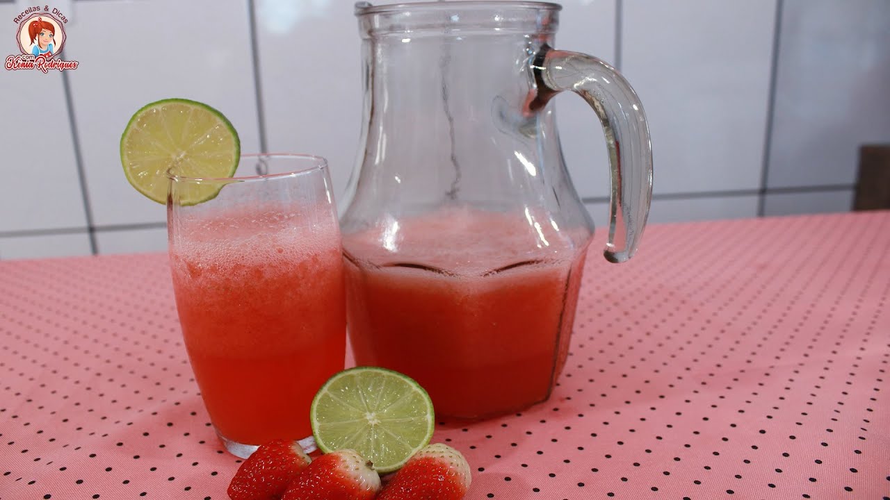 SUCO DE MORANGO COM LIMÃO - COMO FAZER O MELHOR SUCO!