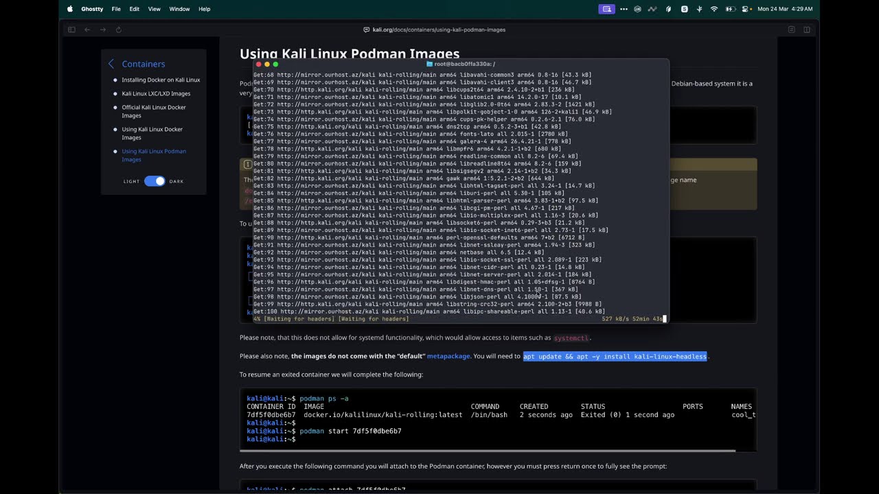 How to Use Kali Linux in Podman Container (macOS)