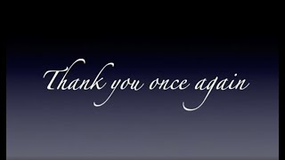 THANK YOU ONCE AGAIN. (Minus one)