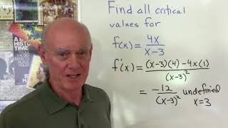 Finding critical values for a rational function.
