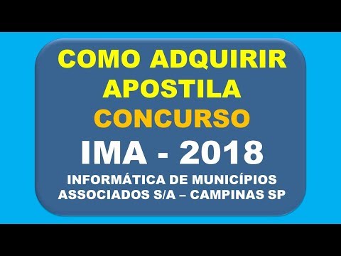 Baixar Apostila Concurso IMA 2018 - Informática de Municípios Associados - Campinas SP