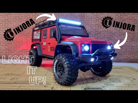 Traxxas TRX4-M Defender -  Injora Light Kit & Light Bar Install & Review