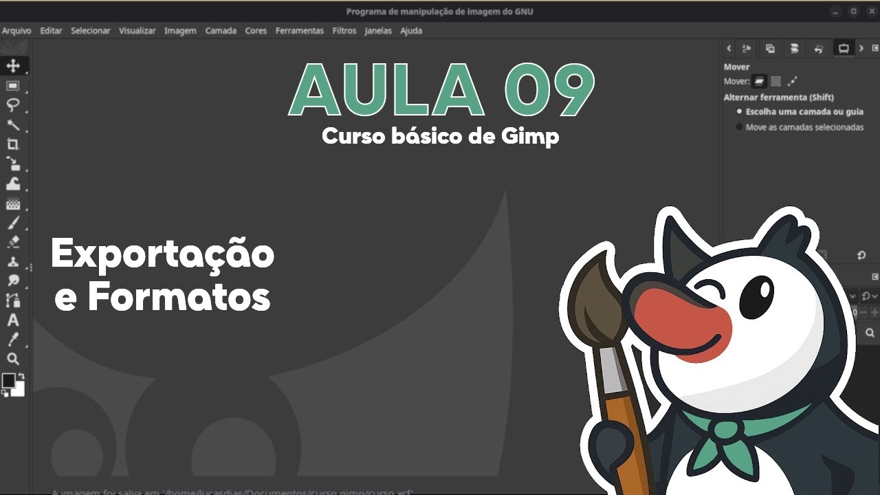Curso basico de Gimp Aula 09  Exportação e Formatos