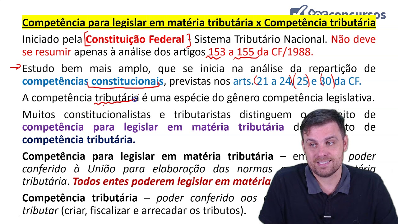 04.01. Aula de Competência para Legislar sobre Direito Tributário (Direito Tributário)