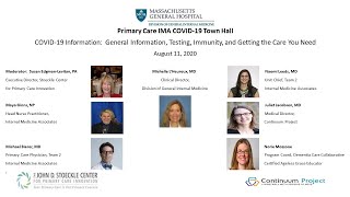 MGH Primary Care IMA COVID-19 Town Hall: August 11, 2020