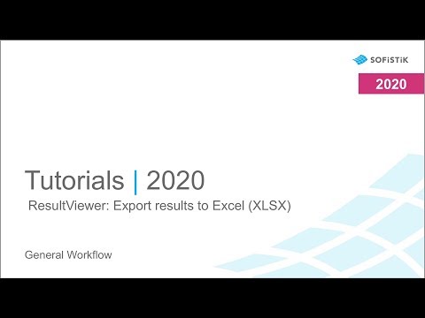 Tutorials 2020 | Result Viewer: Export results to Excel (1080p | Full HD)
