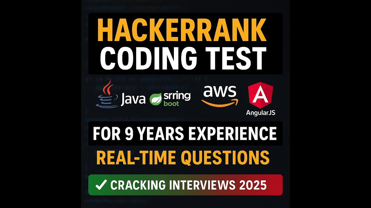 HackerRank Test in Java Spring Boot AngularJS AWS | 9 Years Experience Level Practice