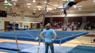 Gymnast falling on Neck during Bar Routine!