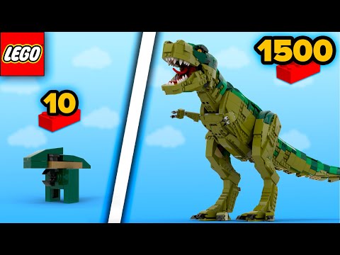 LEGO T-REX From 10 to 1500 Parts | Comparison