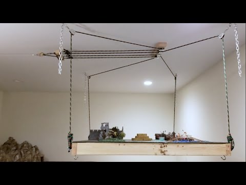 How to make a Pulley/Winch System that Raises a (warhammer) Table to the Ceiling!!