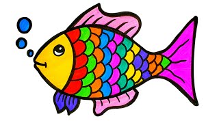 How to draw a Fish Step by Step||Drawing and Coloring for Kids…