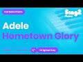 Adele Hometown Glory Karaoke Piano