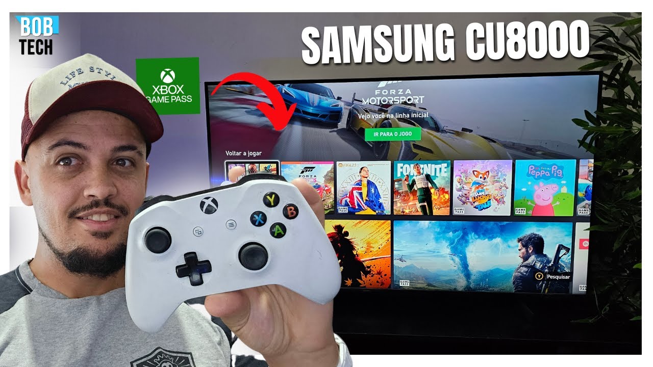 TESTEI o XBOX GAME PASS na TV SAMSUNG CU8000 e FIQUEI  SURPRESO 🤩