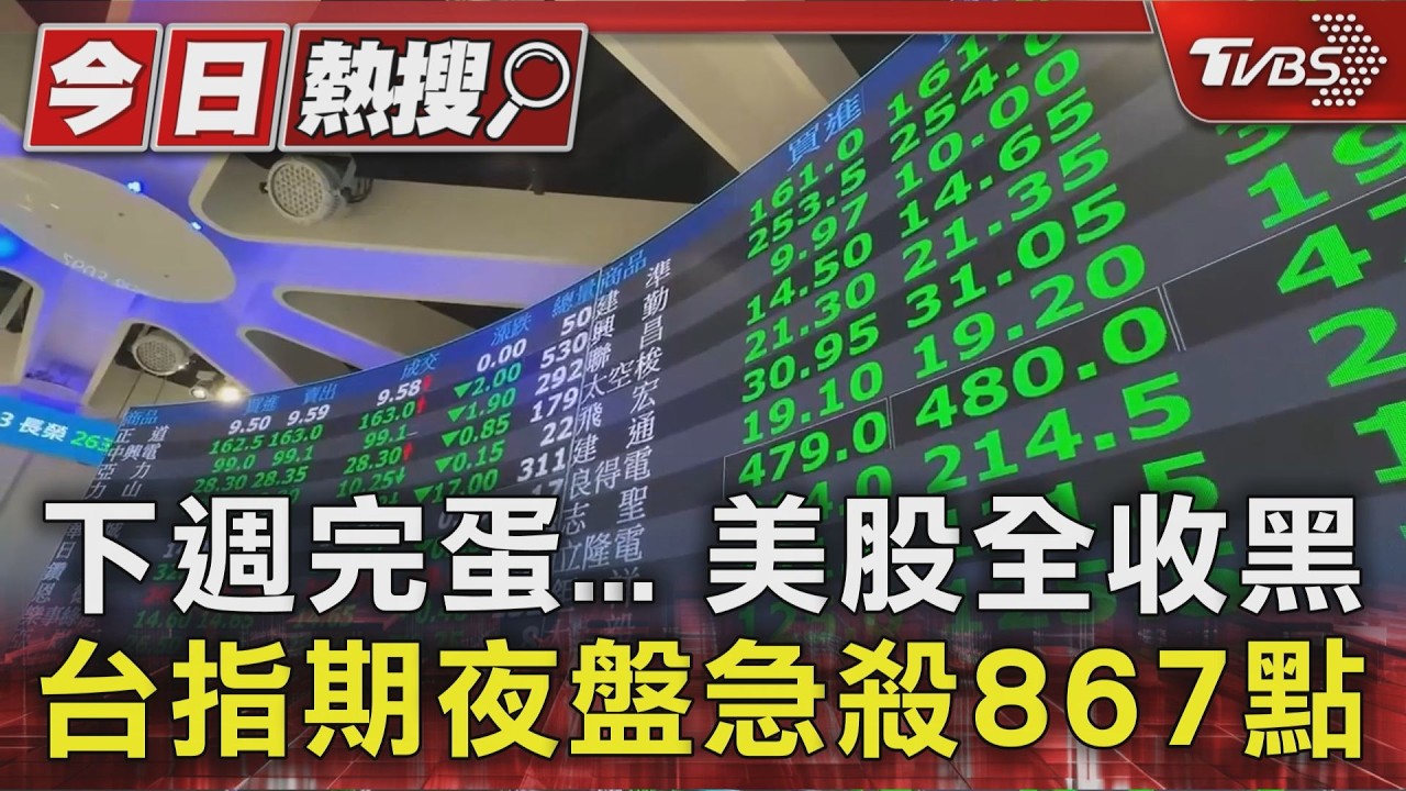 下週完蛋... 美股全收黑 台指期夜盤急殺867點｜TVBS新聞 @TVBSNEWS01