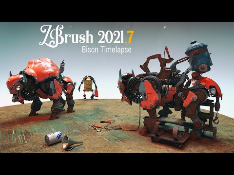 Bison Timelapse - ZBrush 2021.7 new features; Knife and bevel brushes, adjust last, and more!!!