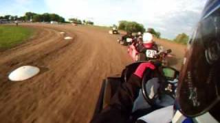 preview picture of video 'Helmet Cam Delaware Iowa Oval class 6-27-09 OHV Blue Wazoom dirt Kart race helmet cam'