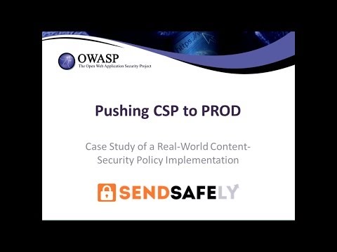 Image thumbnail for talk Pushing CSP to PROD