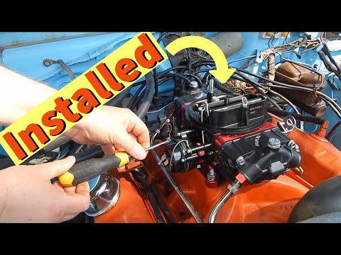 Installing Brawler 750 Double Pumper Carb * Plymouth Duster 360