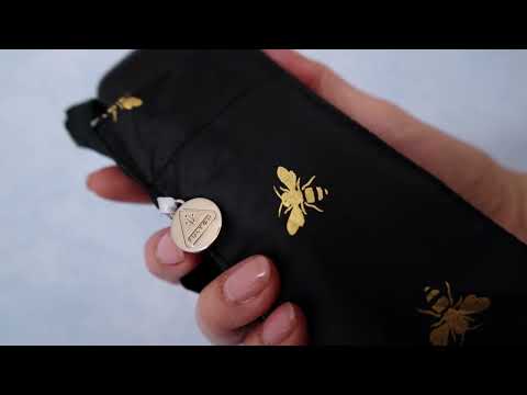 Видеообзор Женский мини (карманный) зонт Fulton L501 Tiny-2 Golden Bees (Золотые пчелы)