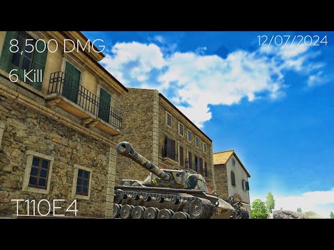 amazing game with T110e4 8,500 damage and 6 kill with kolobanov medal 🏅