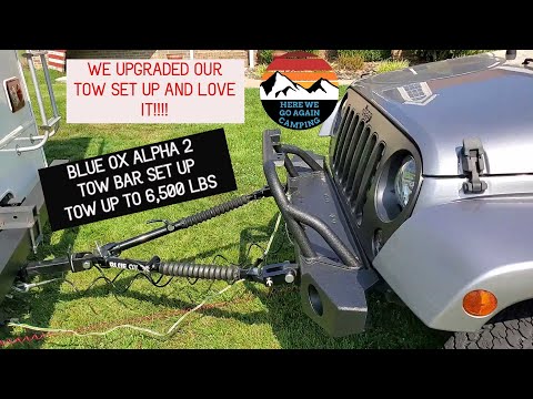 How we tow our Jeep Wrangler with Blue Ox Alpha 2 tow set up and review