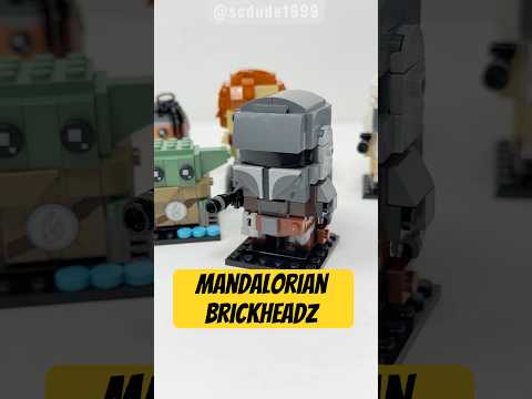 YouTube thumbnail: These LEGO Mandalorian and Grogu Brickheadz are AMAZING!