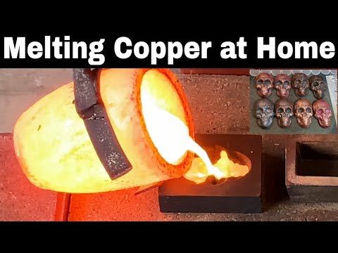 Melting Copper Wire at Home - Making Copper Art Skulls