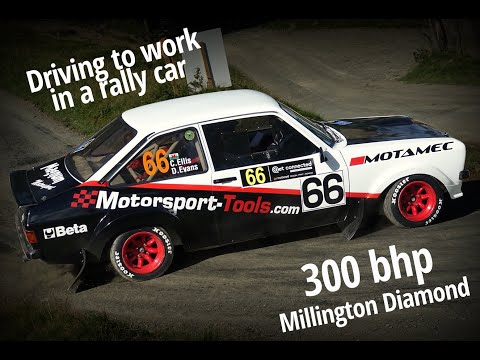 Driving to work in a Millington Diamond Escort Mk2 Rally Car - Motorsport-Tools UK Company Profile