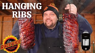 HANGING & SMOKING Spare Ribs on Weber Smokey mountain. HOT and FAST BBQ Spare Ribs.EASY & TASTY!!
