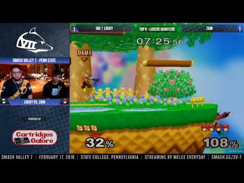 Smash Valley 7 - Dig | Lucky (Fox) vs. Zain (Marth) - SSBM - Top 8, Losers Quarters