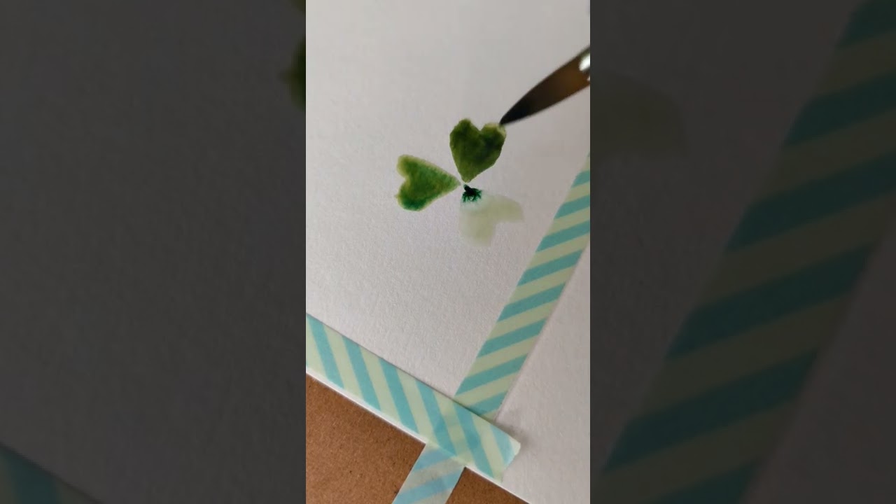 shamrock painting fun! #watercolor #watercolorcard #shamrock #stpatricksday