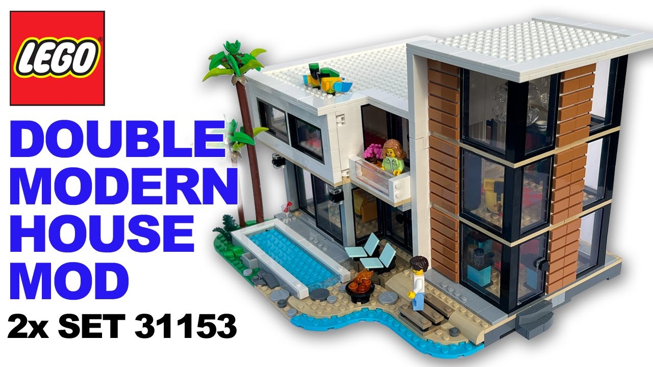 Double Modern House MOD - 2x Lego Set 31153 - AMAZING RESULT!