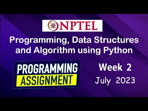 Nptel Programming Data Structures And Algorithms Using Python Programming Assignment 2 July 2023