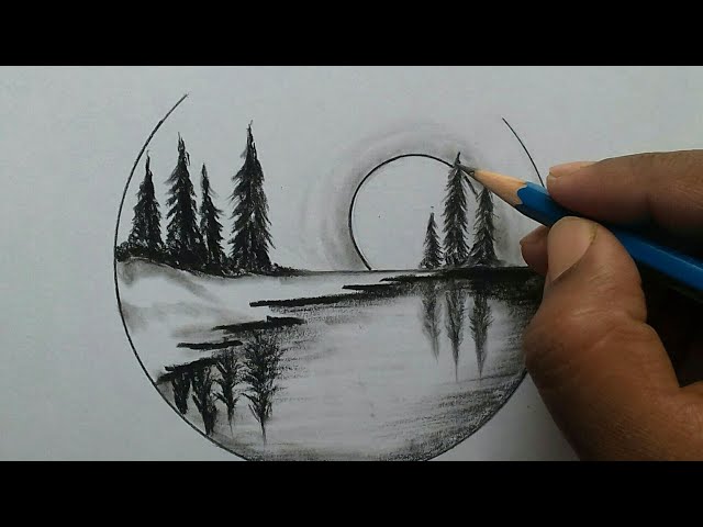 Nature Beautiful Scenery Nature Drawing Sketch Easy - Gerencia