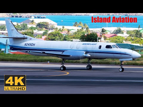 (4K) Ameriflight Fairchild Swearingen Metroliner departure from St. Kitts to San Juan Puerto Rico