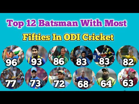 Top 12 Batsman with most Century in ODI Cricket History Most Half Century In ODI Most Fifties in ODI