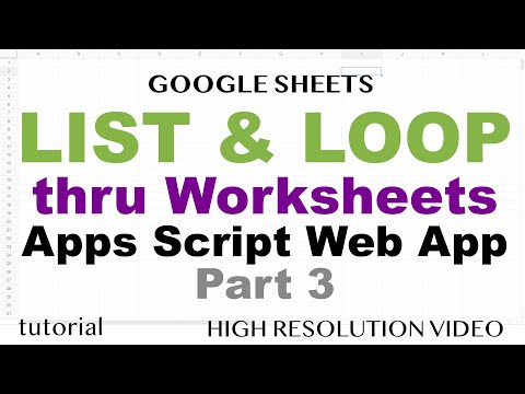 Google Sheets Sidebar App HTML JavaScript Web App to Delete Multiple Worksheets Part 1