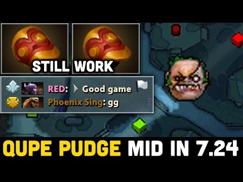 When Qupe Try Pudge Mid in 7.24 New Patch - QUPE PUDGE God New Role | Genius Pudge