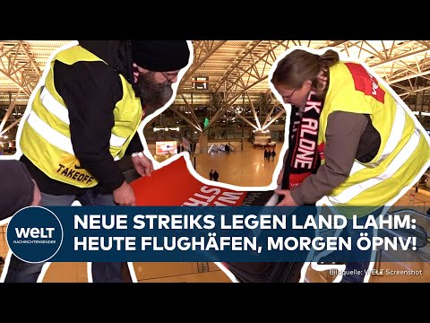 NEUE STREIKS IN DEUTSCHLAND: Massive Einschränkungen! Heute Flughäfen morgen ÖPNV