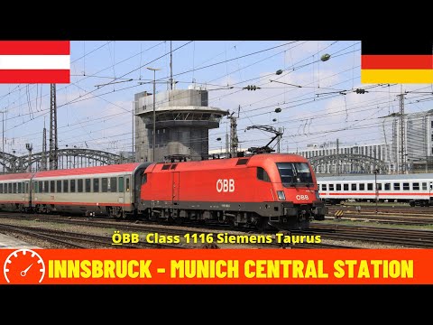 Cab Ride Innsbruck - Munich/München Hbf (Austria - Germany) train driver's view in 4K