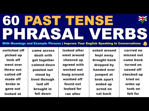 , title : 'Learn 60 VERY USEFUL Past Tense English Phrasal Verbs + Example Phrases | Improve English Speaking'