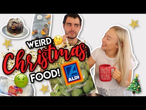 TRYING WEIRD ALDI CHRISTMAS FOOD 2020! FOOD CHALLENGE