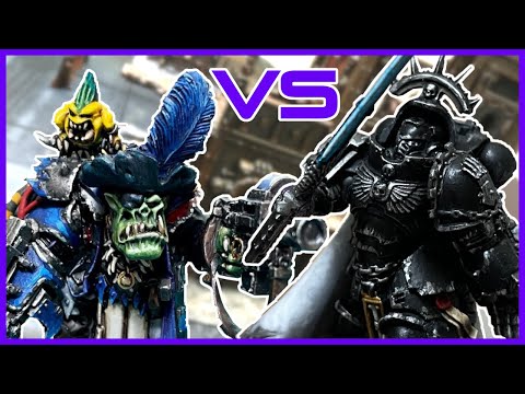 5 Minute Narrative Battle Report! Freebooter Orks vs Iron Hands Space Marines