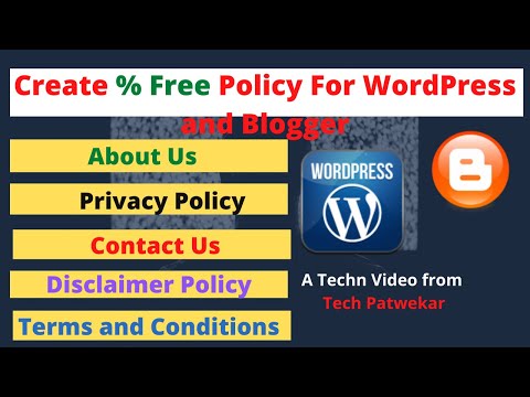 How To Create About Us, Terms and Conditions, Privacy Contact Us, Disclaimer Pages -Tech Patwekar