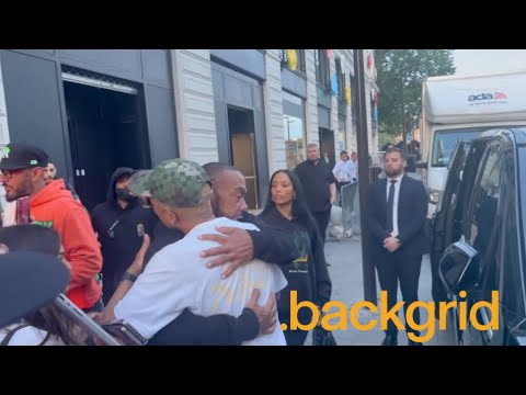 Pharrell Williams & Timbaland exit the Louis Vuitton Fashion Show in Paris