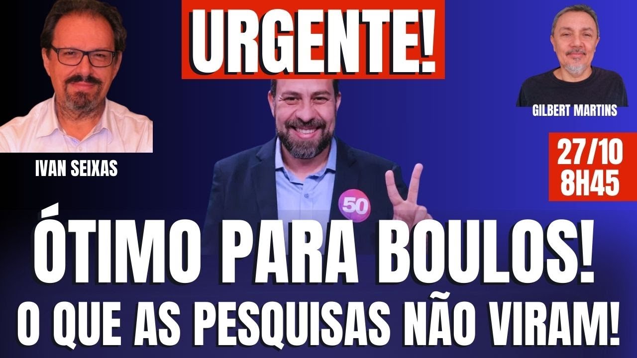 [AO VIVO] BOMBA! ÓTIMO PARA BOULOS! O QUE AS PESQUISAS NÃO CAPTARAM! (27/10/024)