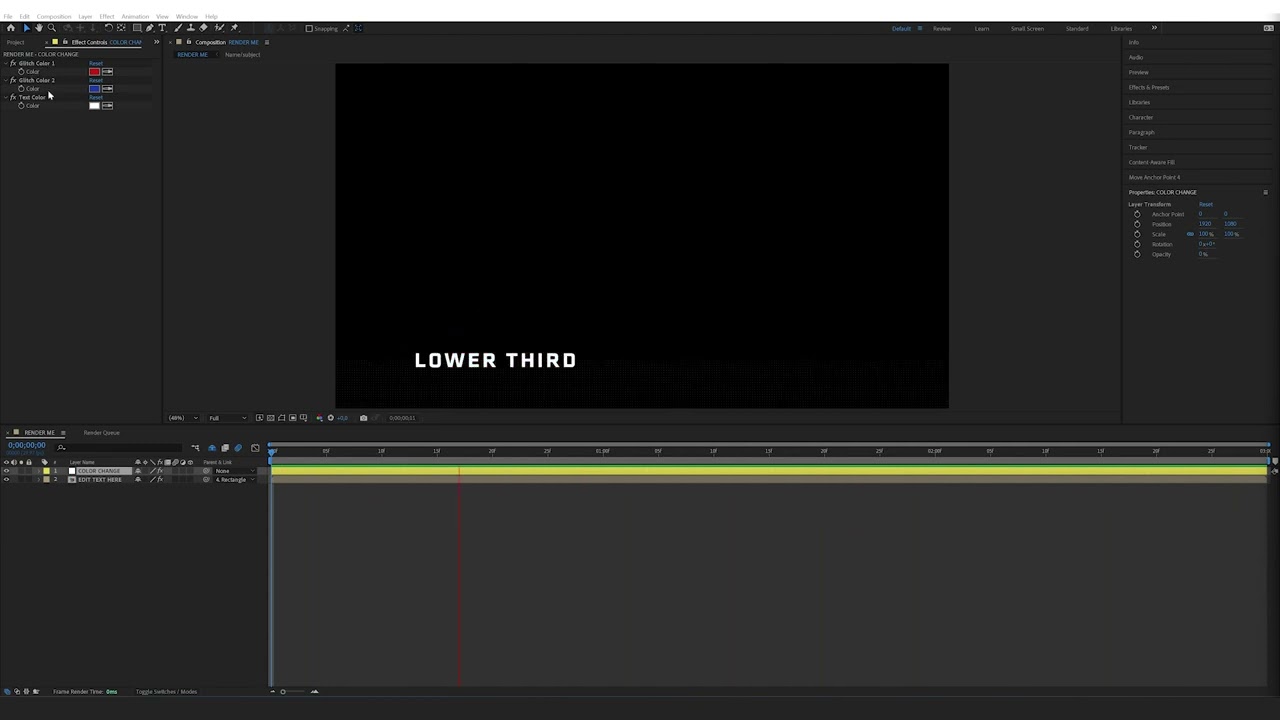 How to edit the Gamer Channel Lower Thirds in After Effects